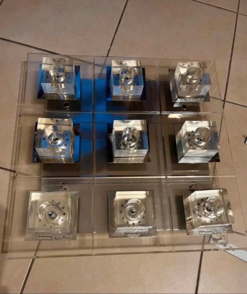 Plafond carré 9 lumières LED, Enlèvement, Utilisé, Verre