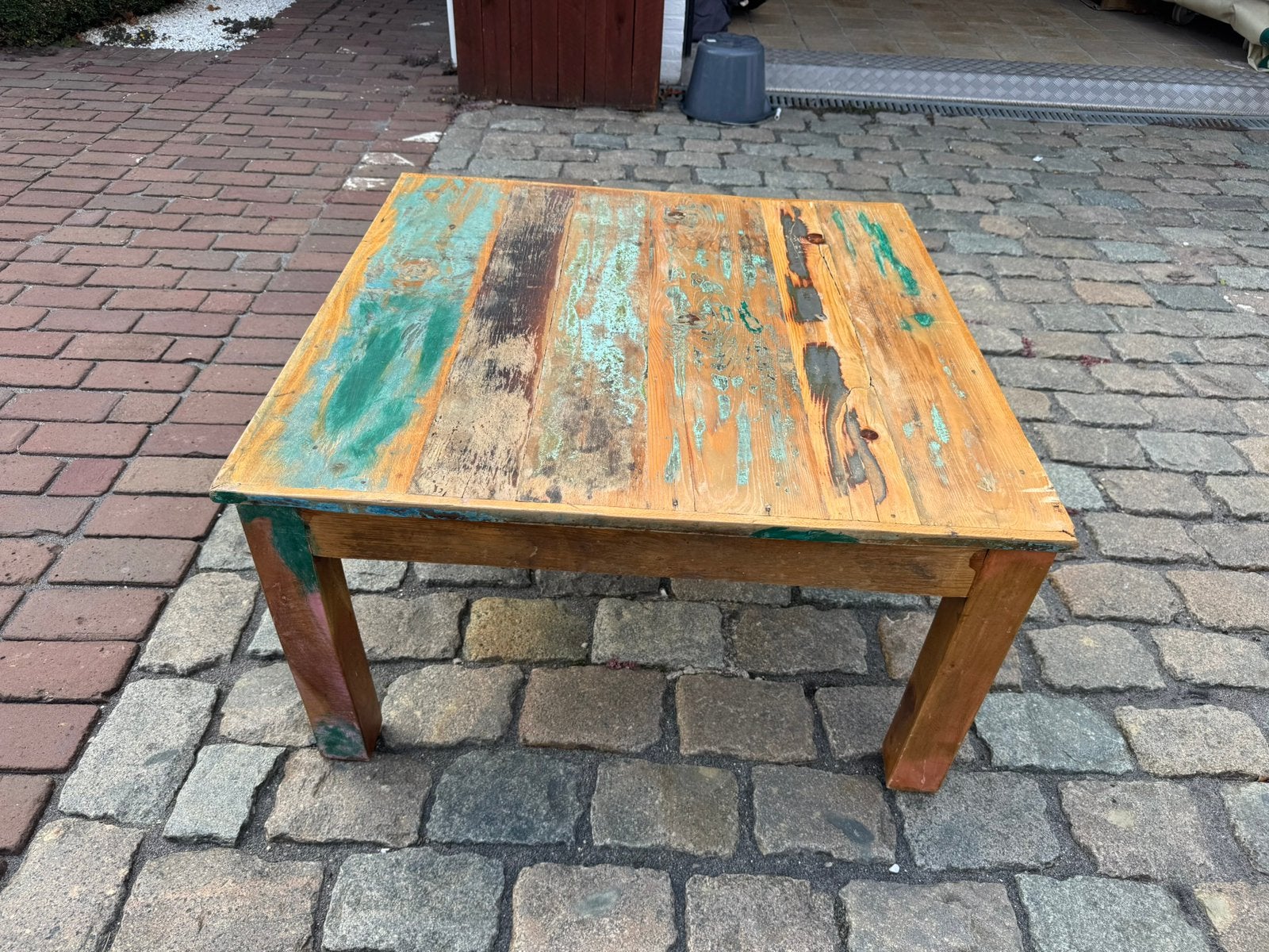 Salontafel van gerecycleerd sloophout, Maison & Meubles, Tables | Tables de salon, 50 à 100 cm, Carré, Enlèvement, Utilisé