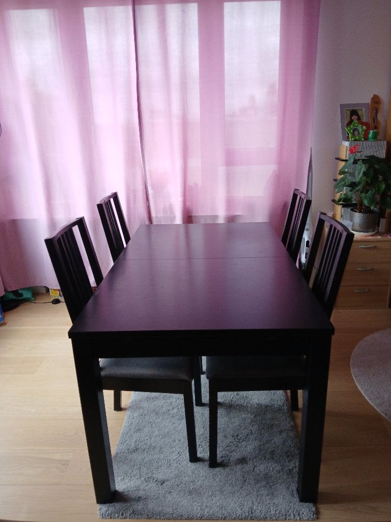 Uitschuifbare eettafel van IKEA, Huis en Inrichting, Tafels | Eettafels, Ophalen, Gebruikt, 100 tot 150 cm, Eikenhout