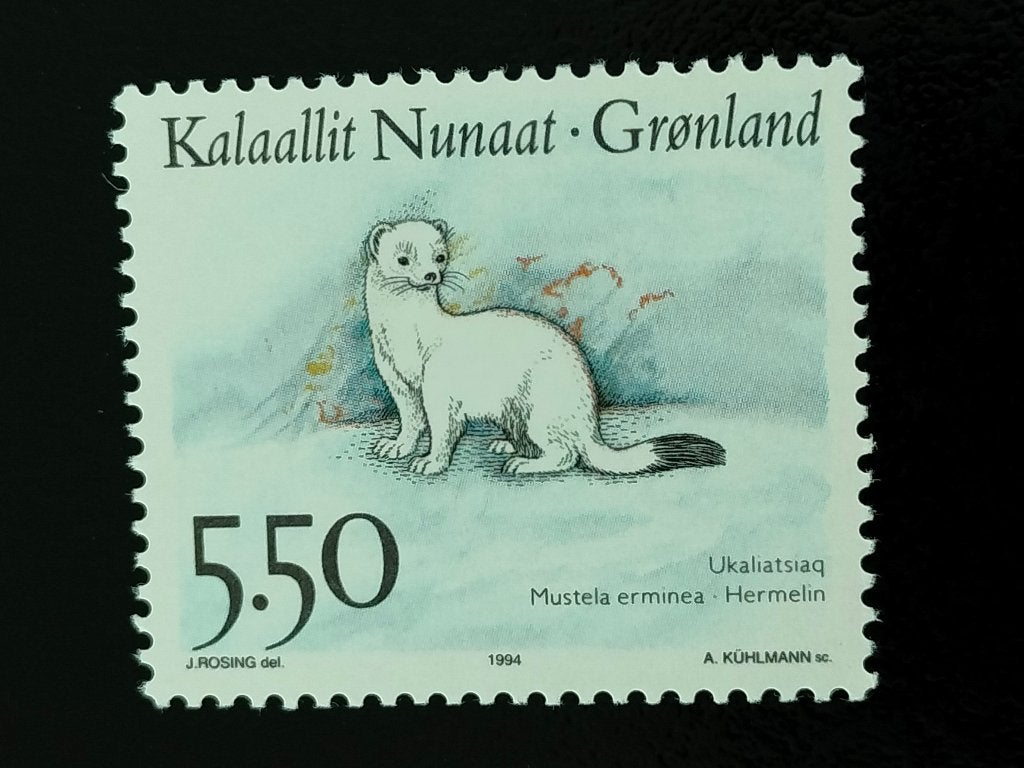 Groenland 1994 - animaux sauvages, hermine **, Envoi, Danemark, Non oblitéré