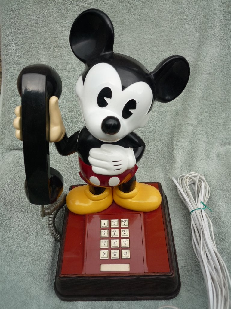 VINTAGE Téléphone Mickey Mouse, Collections, Enlèvement ou Envoi, Mickey Mouse, Comme neuf, Statue ou Figurine