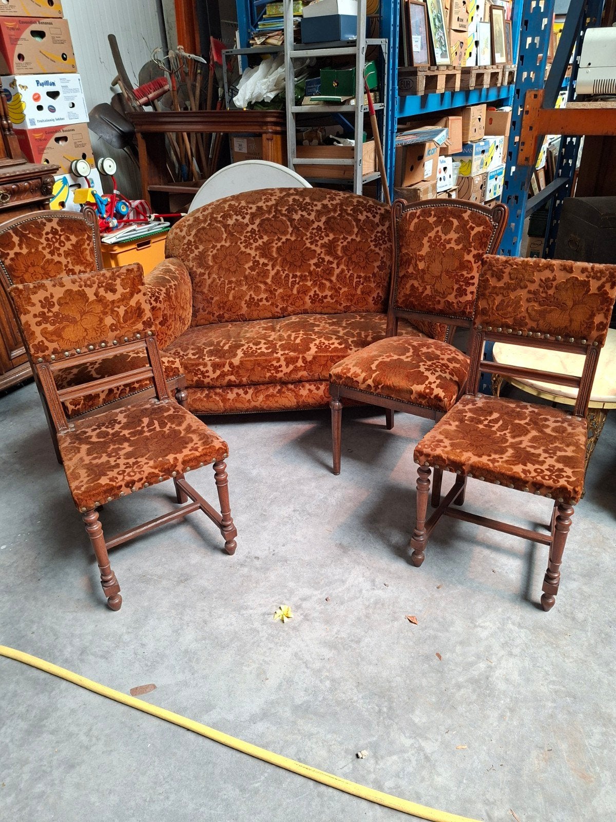 Vintage tweezit met 2 paar stoelen, Ophalen