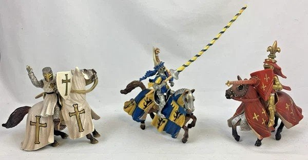 Ensemble de 3 figurines Schleich Knights on Horse 70034 7001, Collections, Jouets, Comme neuf, Envoi