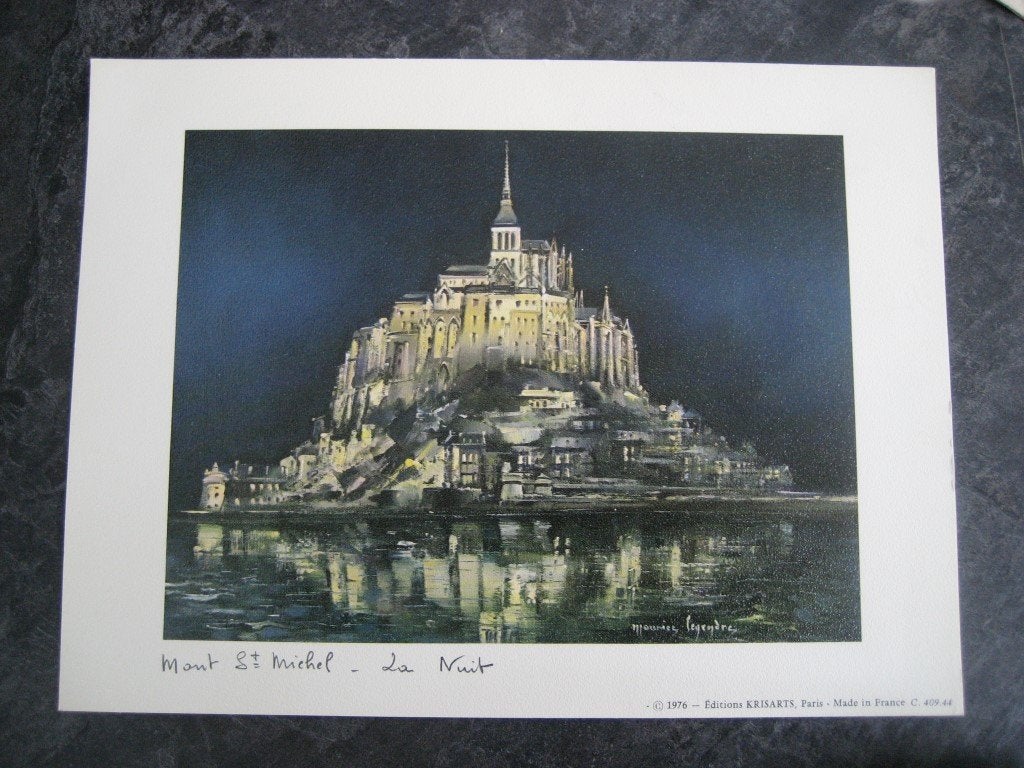 prent Mont Saint-Michel - Frankrijk, Ophalen of Verzenden, Frankrijk