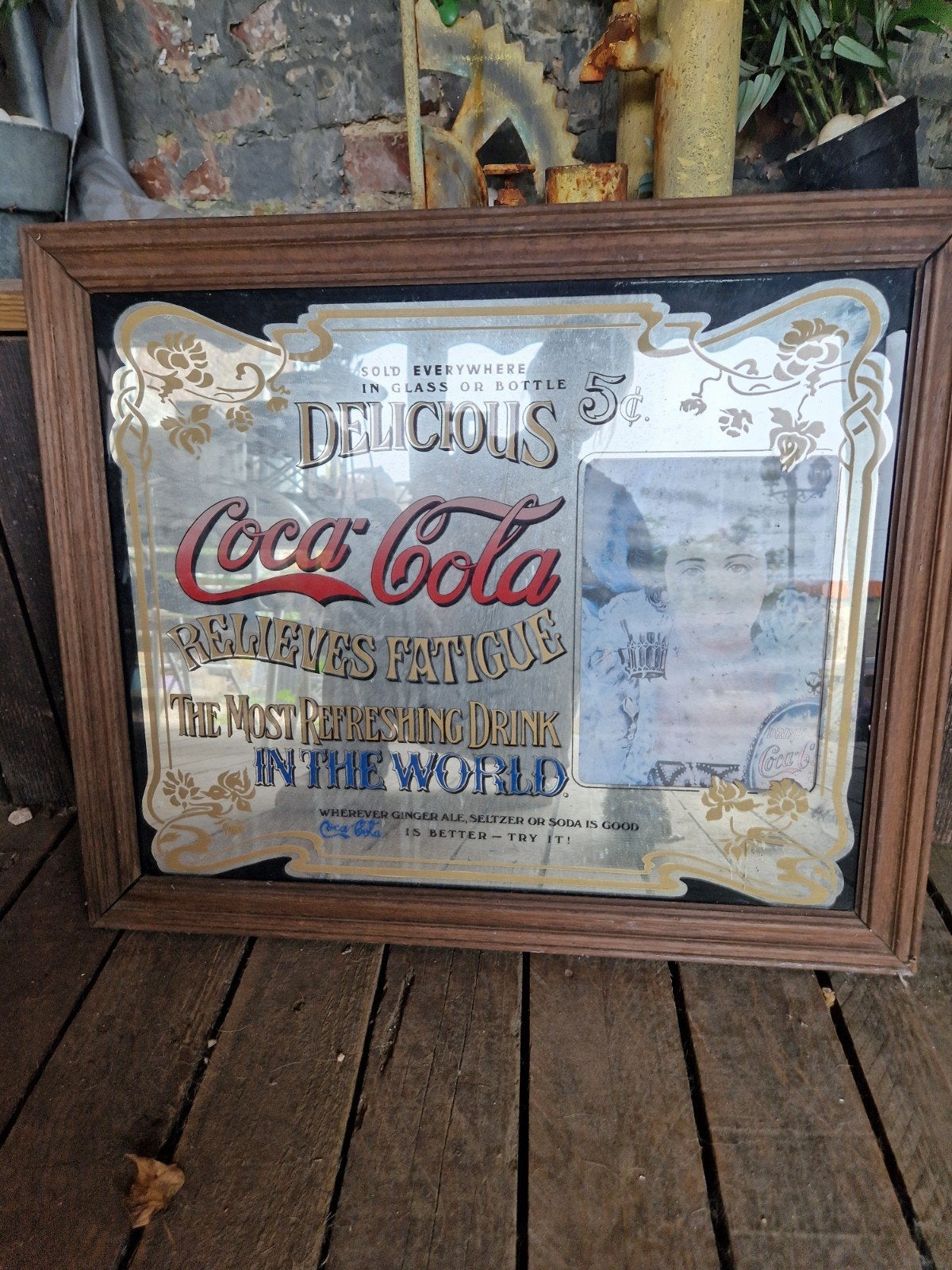 vintage coca cola reclamespiegel, Ophalen, Rechthoekig