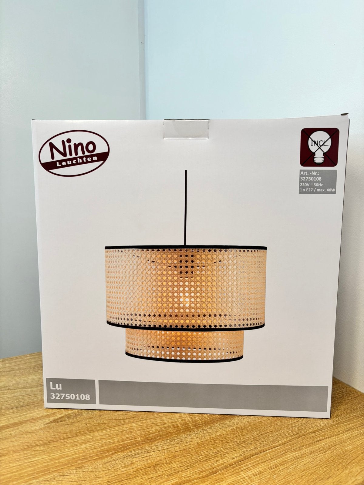 Nieuw in doos! Nino Leuchten "Lu" rotan hanglamp Boho, Huis en Inrichting, Ophalen of Verzenden, Nieuw