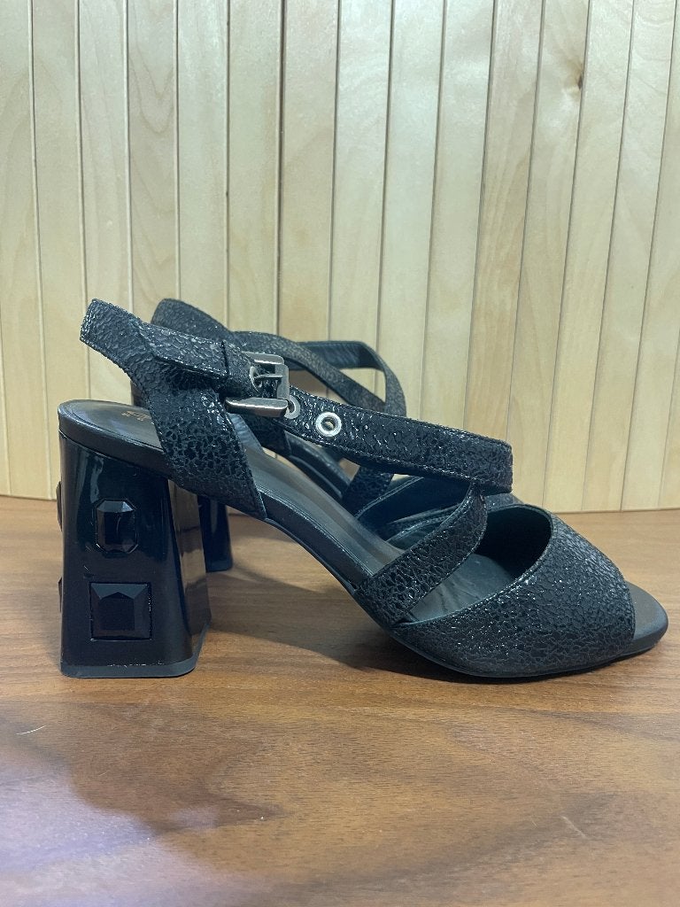 Geox Sandalen met blokhak / zwart / maat 39, Geox, Zwart, Zo goed als nieuw, Sandalen of Muiltjes