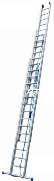 Solide 3-delige ladder 3x16 sporten 10,25 meter, Doe-het-zelf en Bouw, Ophalen, Zo goed als nieuw, Ladder, Opvouwbaar of Inschuifbaar