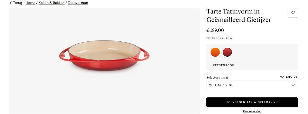 Le Creuset Tarte Tatinvorm, Huis en Inrichting, Gietijzer, Overige typen, Nieuw, Ophalen of Verzenden
