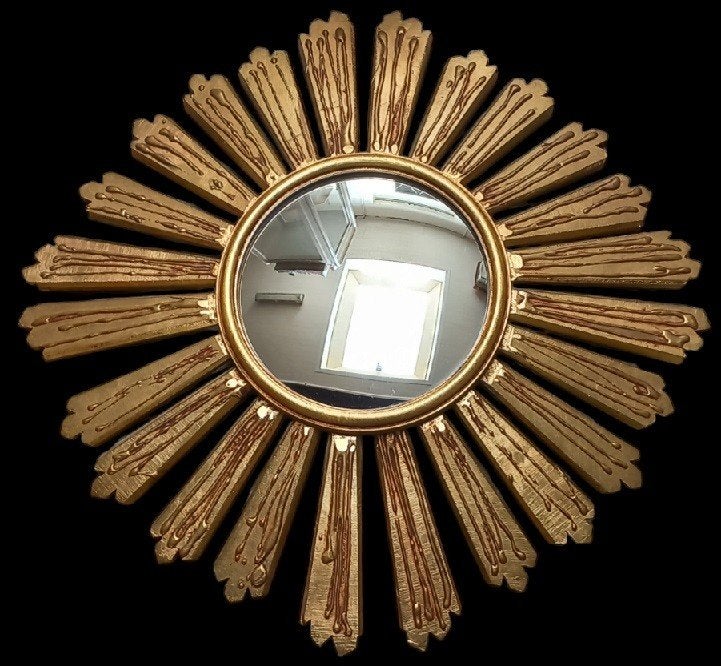 houten zonnespiegel Dollanzo., Antiek en Kunst, Ophalen