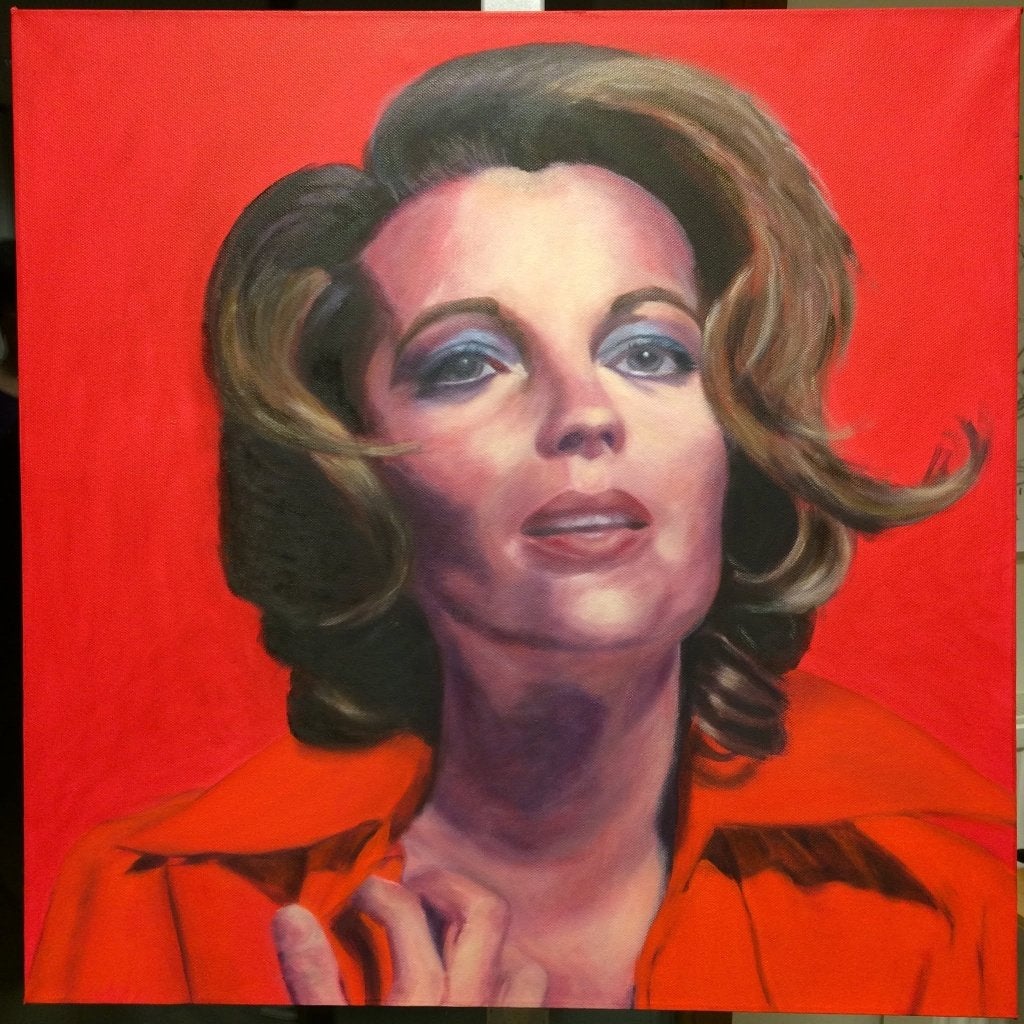 Schilderij Romy Scheider, Antiek en Kunst, Ophalen, Gelimiteerde oplage, Olieverf, Portret