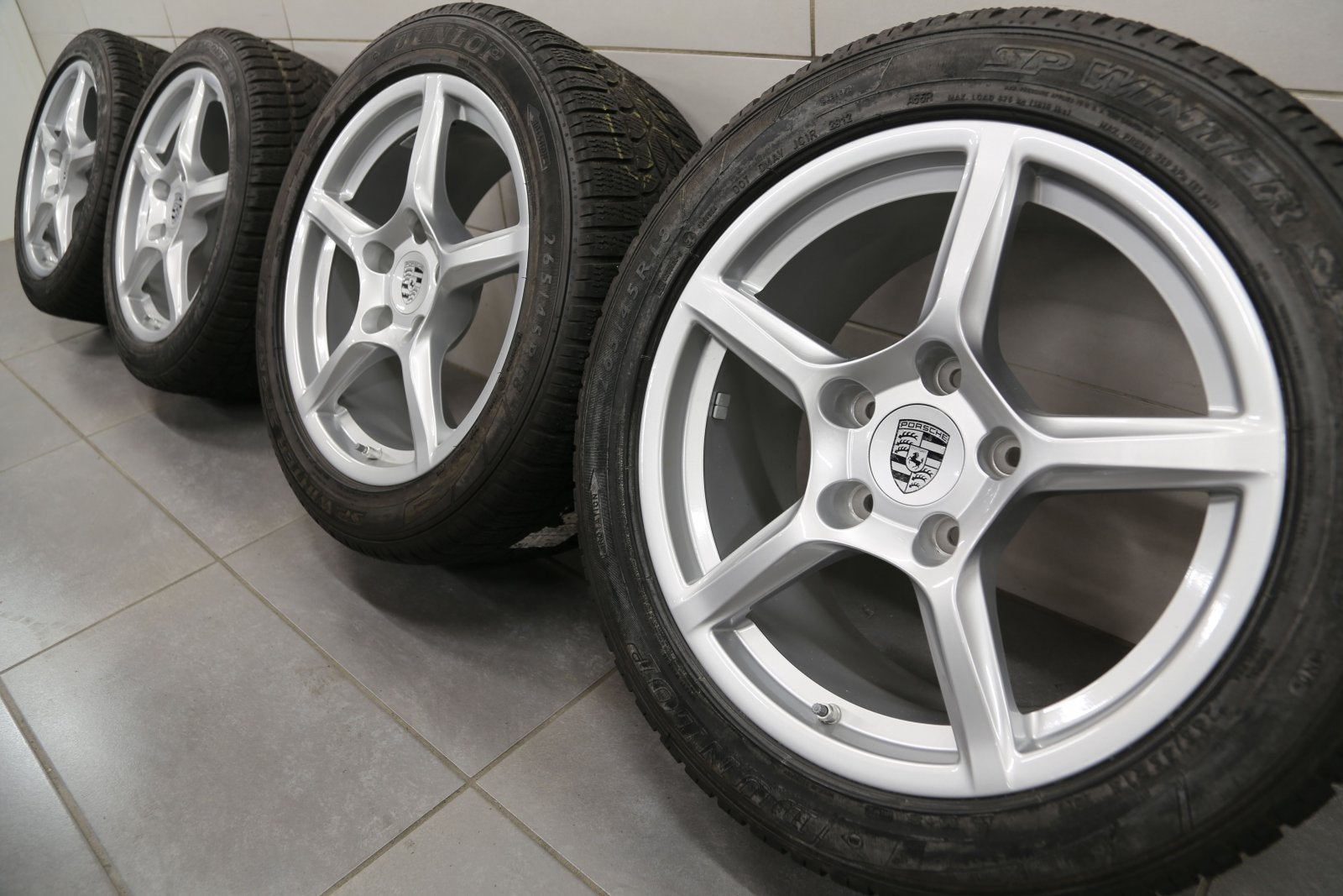 Porsche 18" Porsche 718 velgen (type 981), Gebruikt, Winterbanden, Band(en), Ophalen