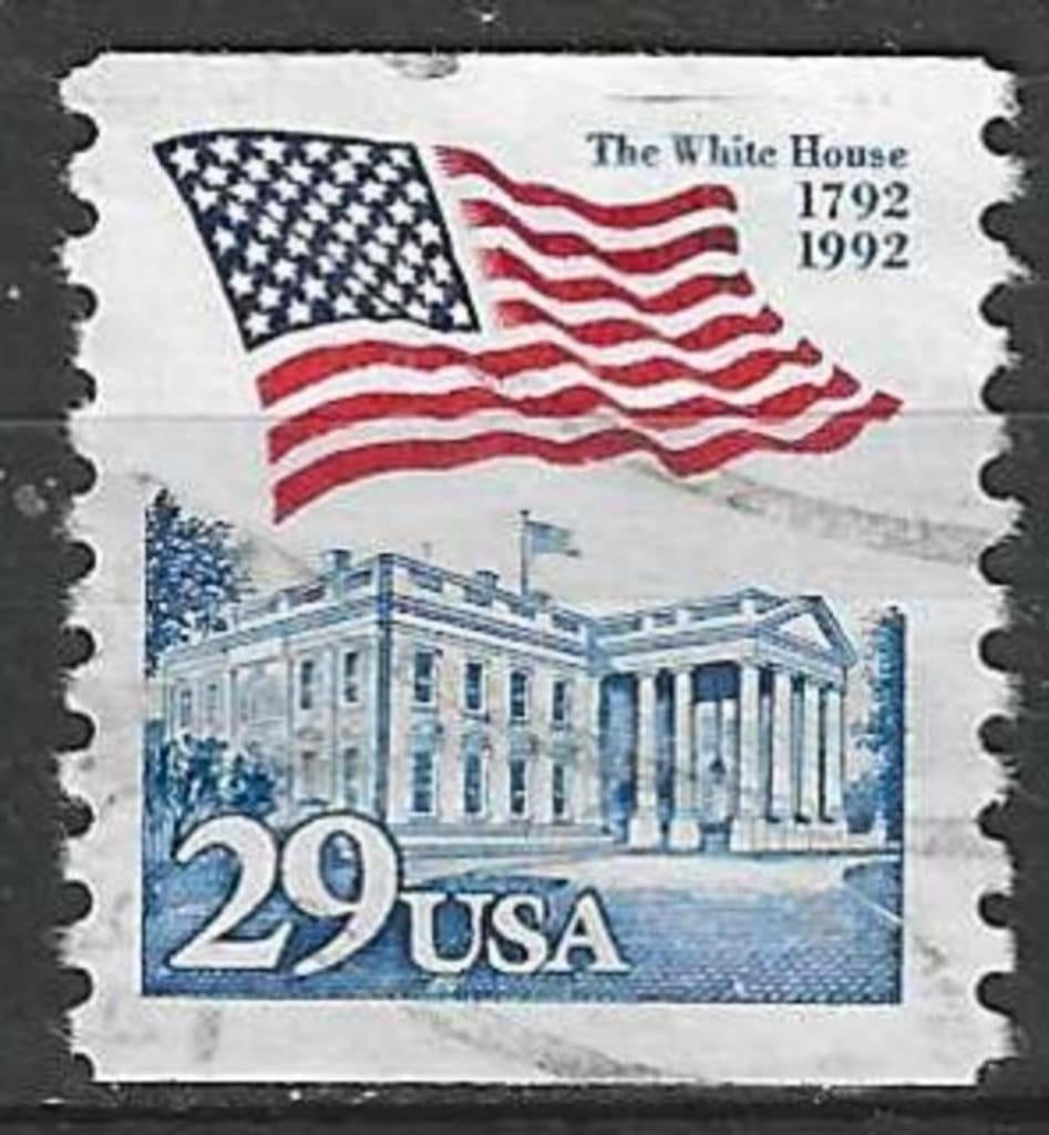 États-Unis 1992 - Yvert 2015 - Drapeau et Maison Blanch (ST), Envoi, Affranchi