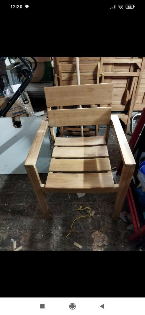 Chaises fauteuil teck, Maison & Meubles, Chaises, Neuf, Autres couleurs, Enlèvement, Bois