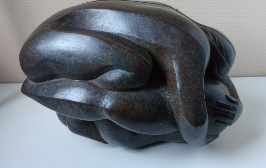 Erotisch brons beeld met signatuur, Ophalen, Brons