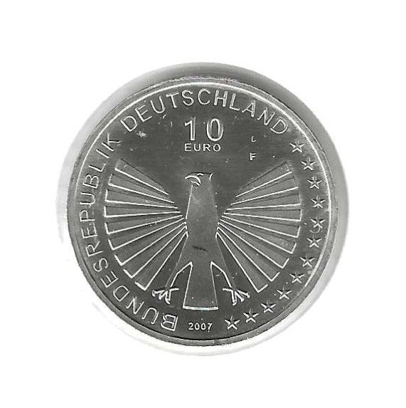 Duitsland, 10 Euro 2007 F, 50th Ann. Treaty of Rome., Postzegels en Munten, Munten | Europa | Euromunten, Duitsland, Zilver, Ophalen of Verzenden