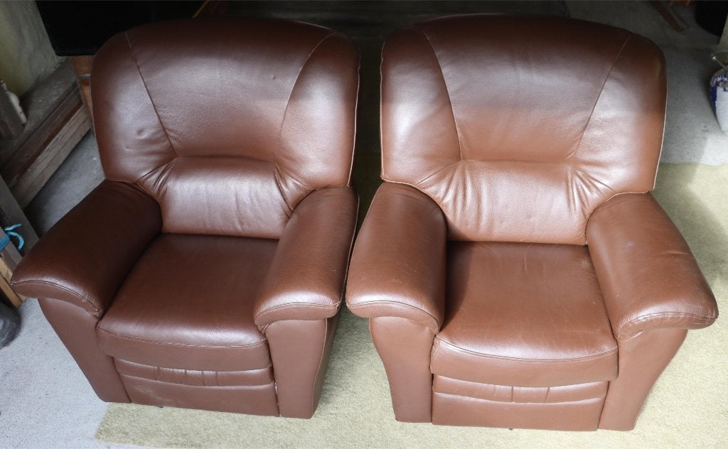 zetel / fauteuil    duo, Huis en Inrichting, Ophalen, Gebruikt, Leer