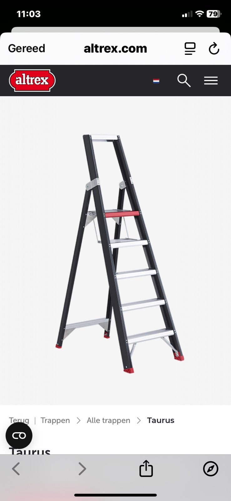 ALTREX TAURUS TGB 4 PROFESSIONEEL  H 0,95m, Ophalen, Zo goed als nieuw