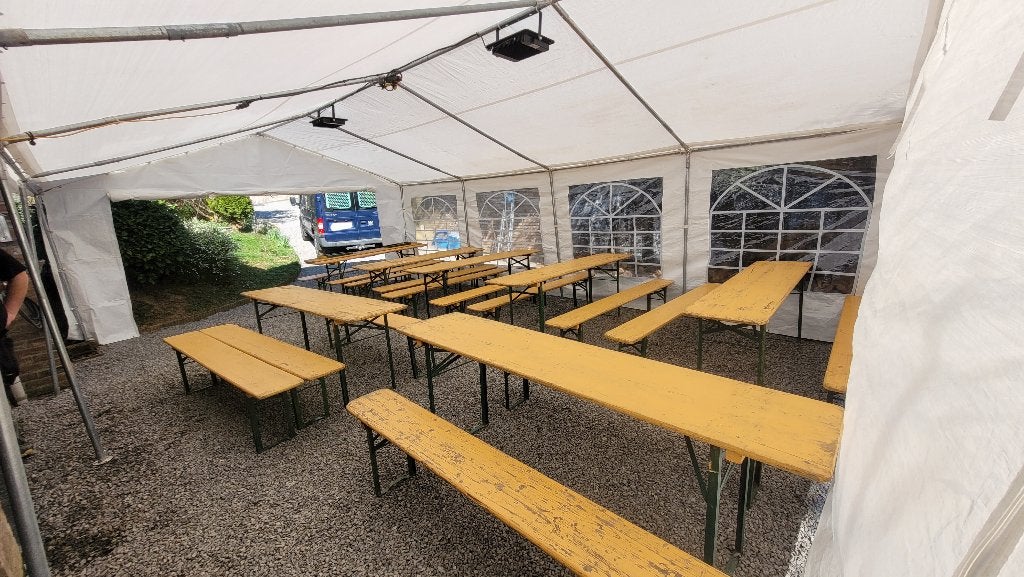 Location table et banc ( 220*50cm), Enlèvement ou Envoi, Utilisé
