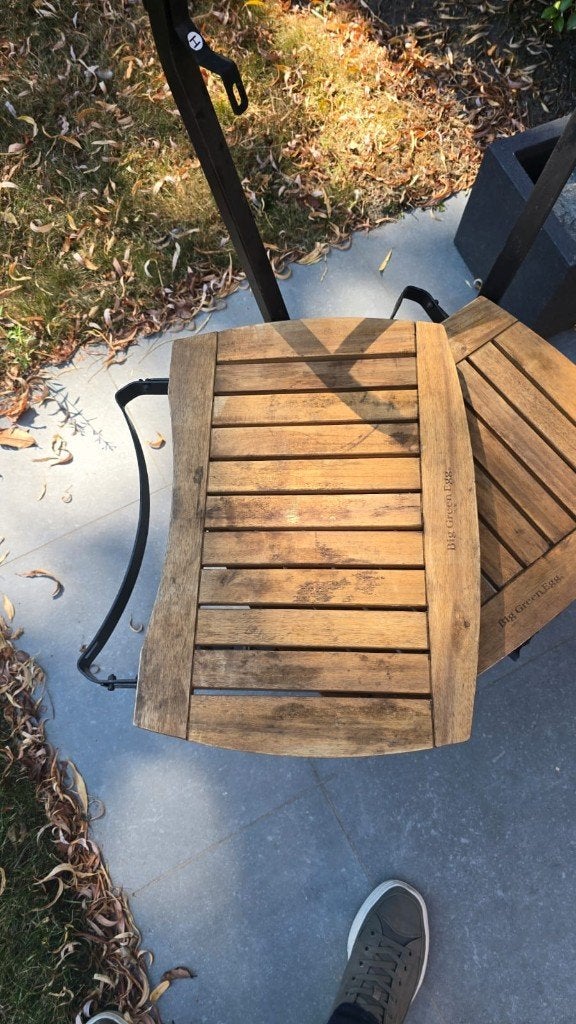 Zijplankjes (mates acacia) Big Green Egg LARGE, Tuin en Terras, Ophalen, BBQ green egg L, Gebruikt, Team@bbqexperiencecenter.be