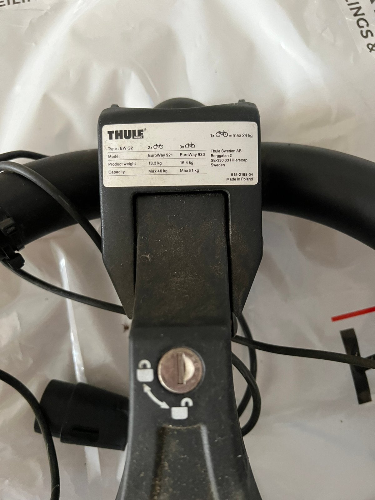 Thule 2 e-bike, Enlèvement
