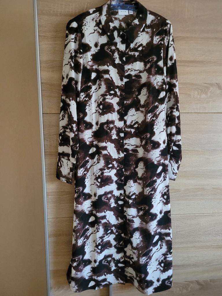 Lange hemdjurk Vila, Kleding | Dames, Jurken, Beige, Vila, Ophalen of Verzenden, Zo goed als nieuw