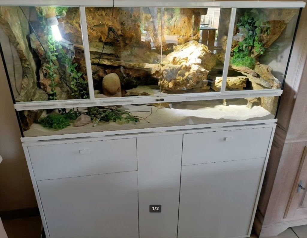 Terrarium Terratlantis wit met origineel Terratlantis meubel, Enlèvement, Comme neuf, Terrarium ou Paludarium