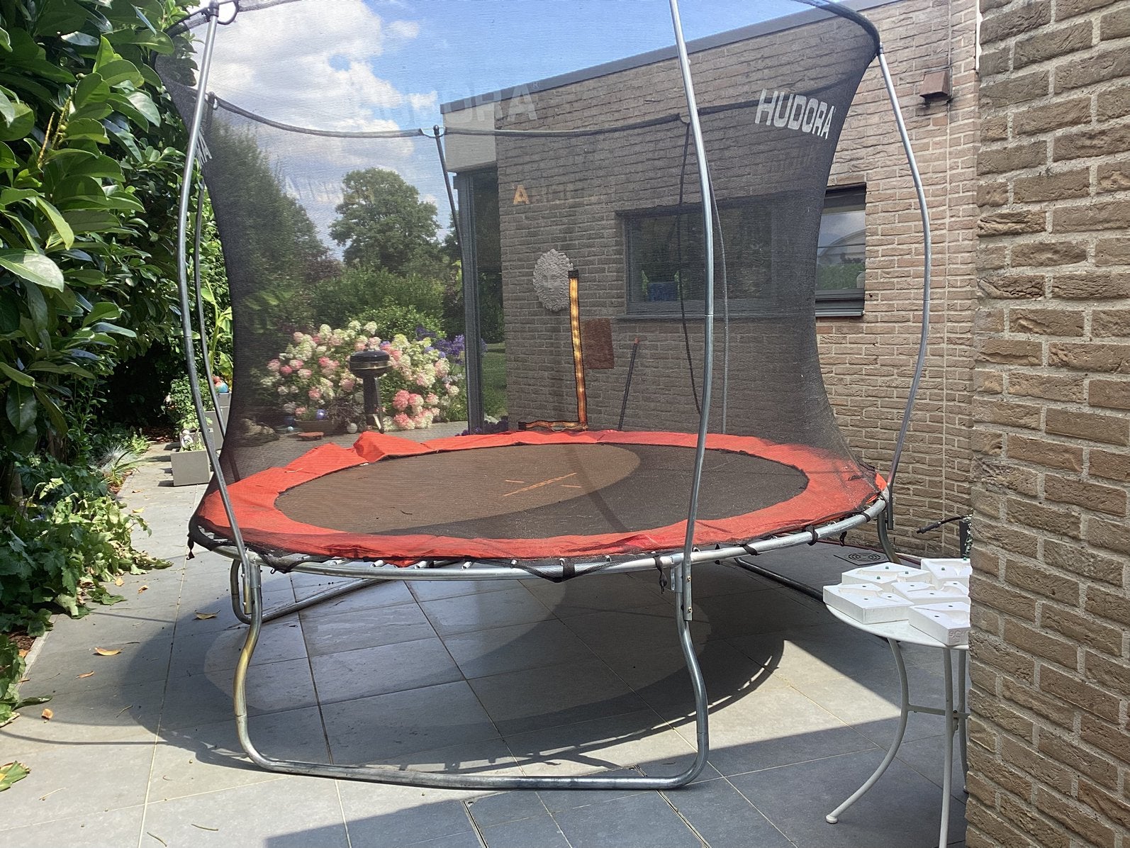 Trampoline, in zeer goede staat, Hudora, Kinderen en Baby's, Speelgoed | Buiten | Trampolines, Ophalen, Zo goed als nieuw