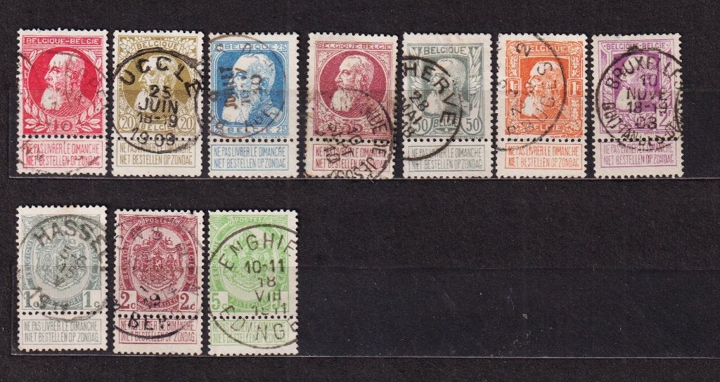 Belgique 1905-1907 oblitéré COB 74-83, Timbres & Monnaies, Timbres | Europe | Belgique, Envoi, Affranchi, Oblitéré