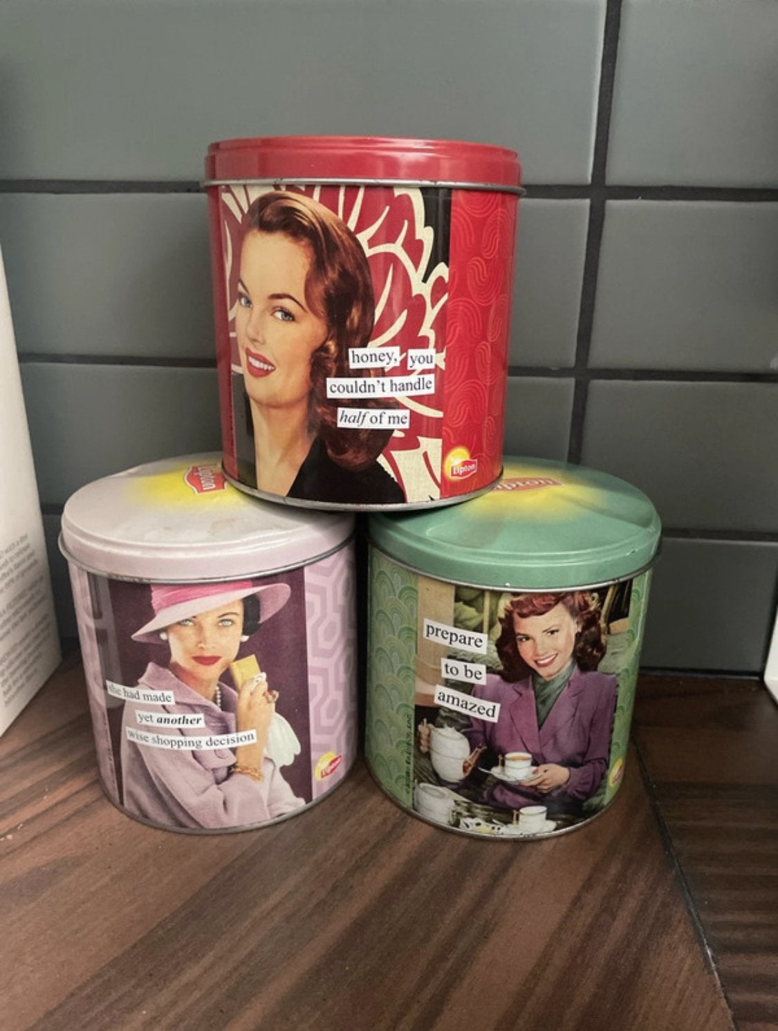 Boîtes en étain Lipton vintage, Enlèvement ou Envoi, Comme neuf