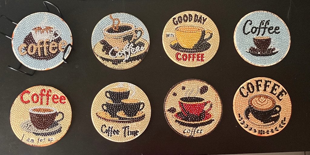 Onderzetters Koffie Diamond Painting, Maison & Meubles, Accessoires pour la Maison | Sous-verres & Sous-plats, Neuf, Multicolore