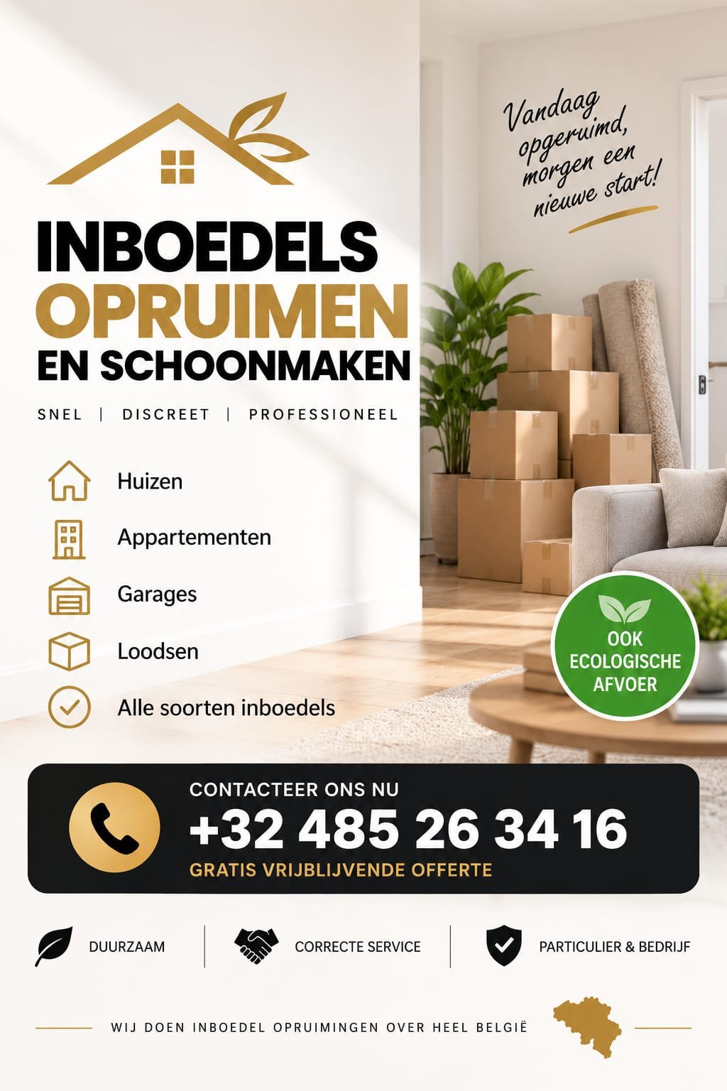 Wij doen Inboedel opruimingen over heel belgie, Ophalen