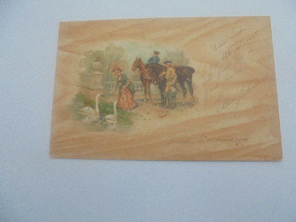 fantasiekaart  met paard, Verzamelen, Postkaarten | Dieren, Verzenden, Voor 1920, Gelopen, Paard