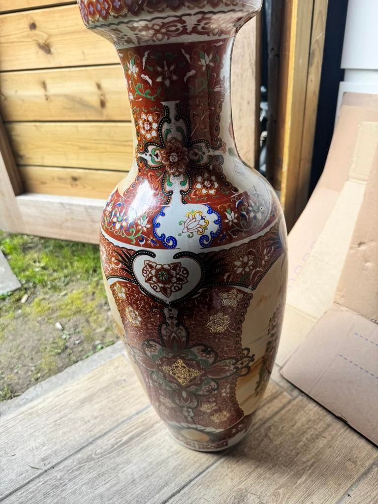 Large Chinese Porcelain Floor Vase – 58 cm – Hand Painted, Ophalen