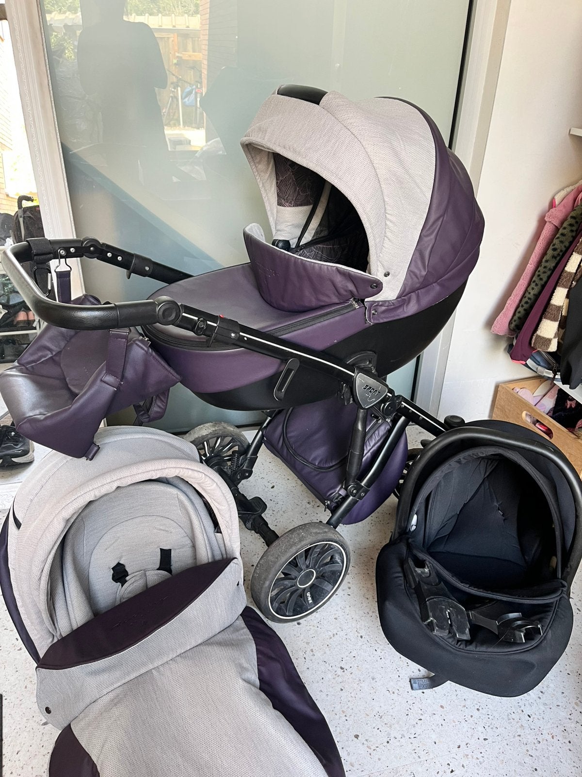 Anex Sport 3-in-1 kinderwagen, Zo goed als nieuw, Combiwagen, Verstelbare duwstang, Ophalen