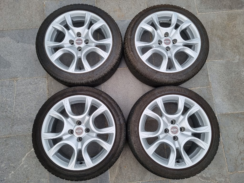 Fiat 500 winterwielen MAK Velgen + Continental Banden, Auto-onderdelen, Ophalen, Gebruikt, 16 inch, Banden en Velgen
