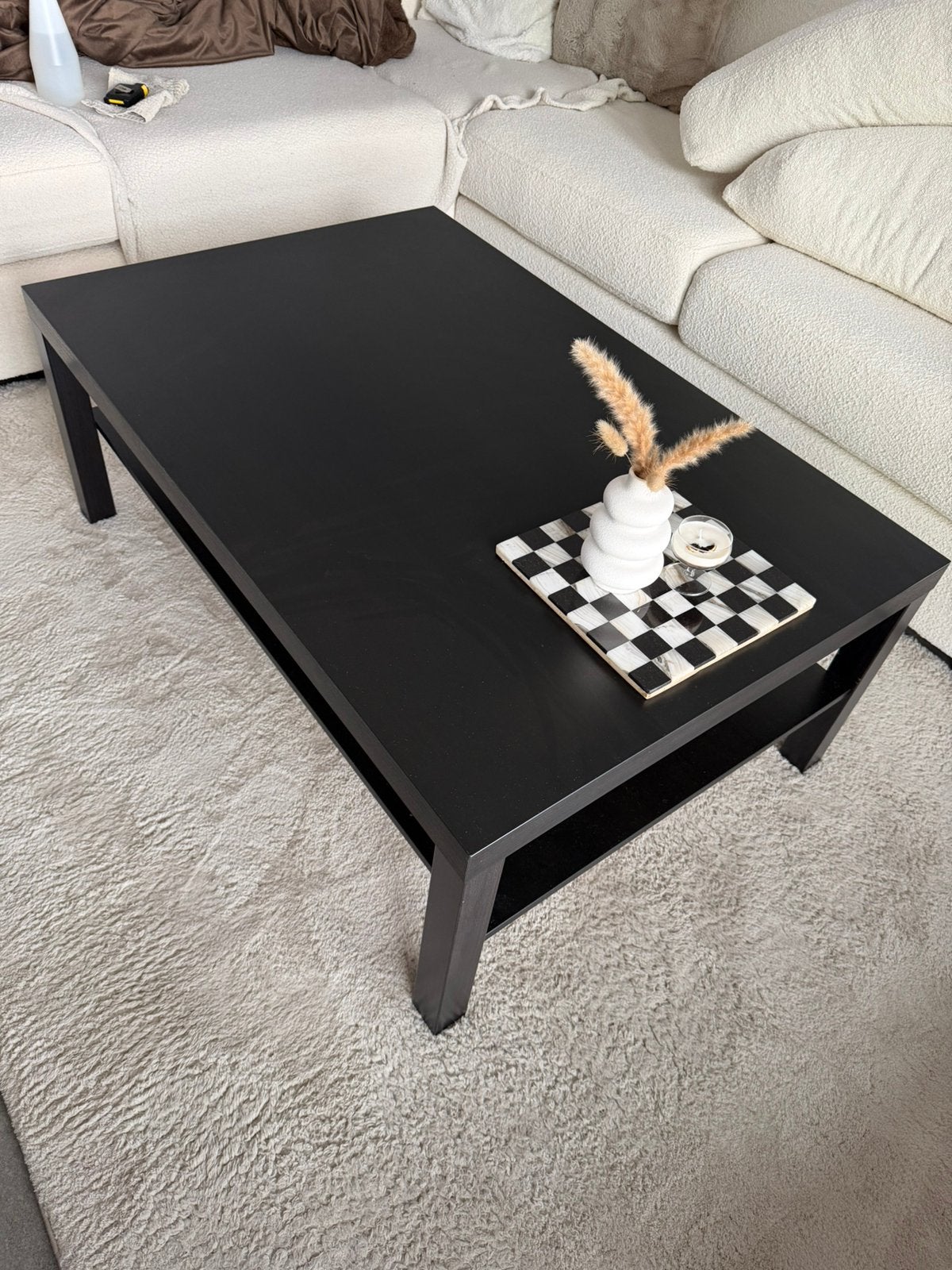 Zwarte houten salon tafel zgan, 100 à 150 cm, Comme neuf, Enlèvement, 50 à 100 cm