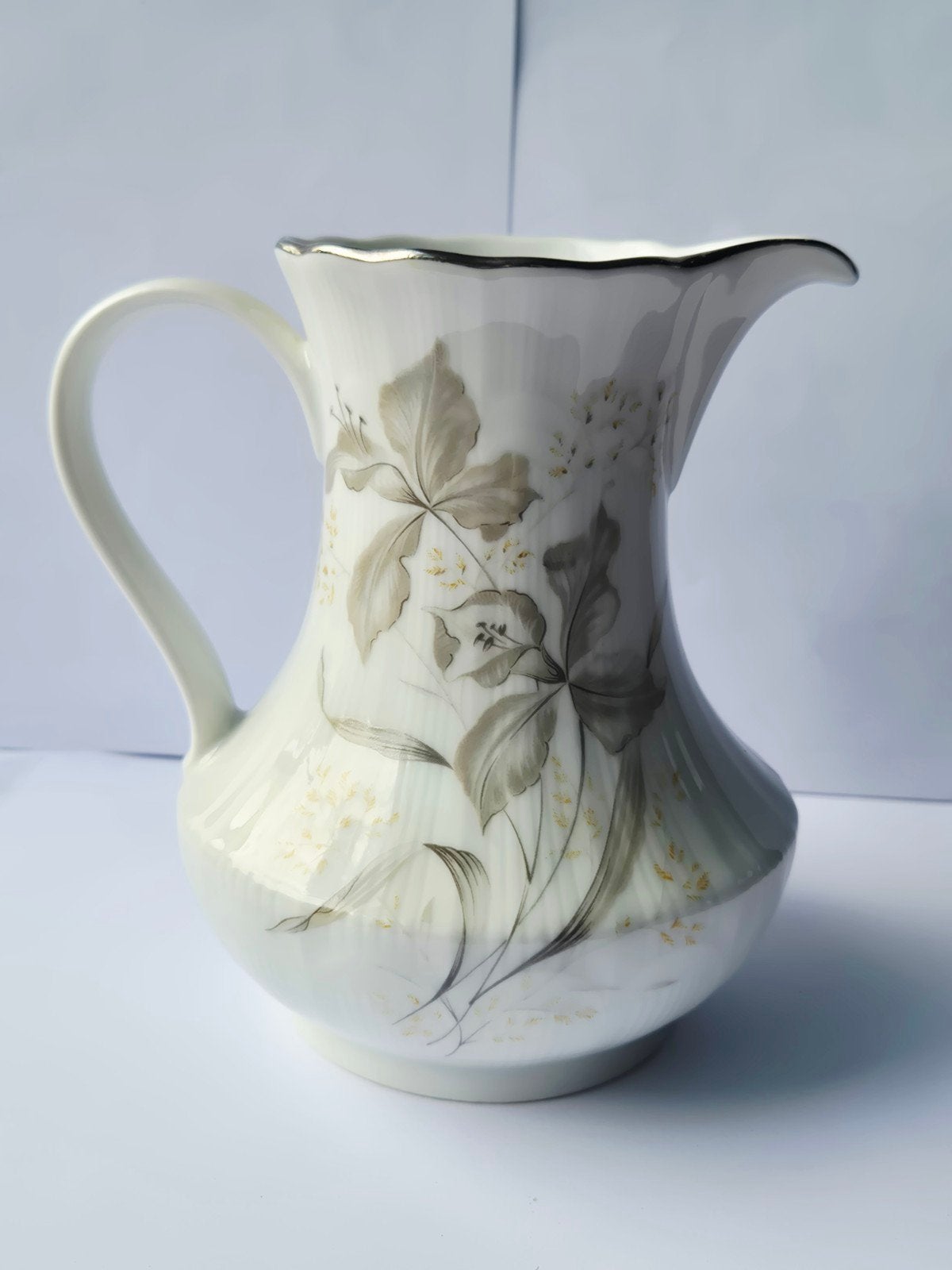 Vintage Winterling Bavaria porseleinen kan met bloemendecor, Antiek en Kunst, Antiek | Servies los, Ophalen of Verzenden