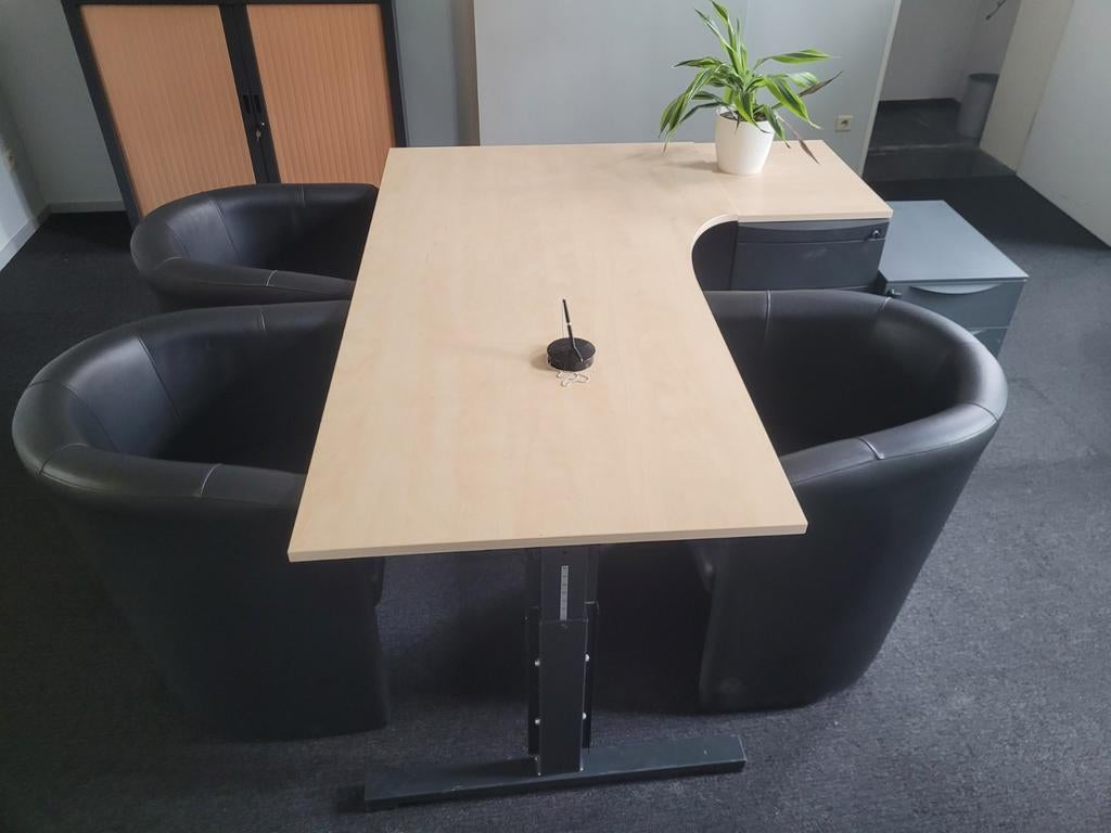 Bureau d'angle réglable en hauteur avec armoire à tiroirs, Enlèvement