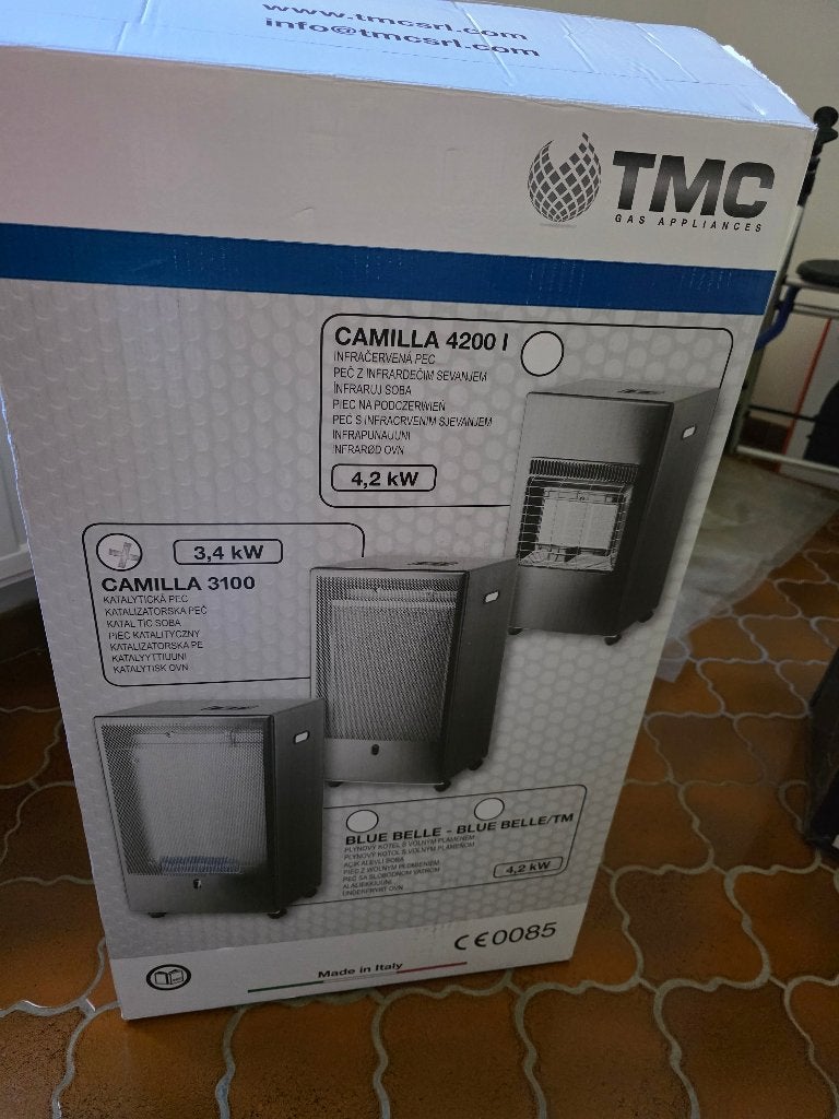 Chauffage au gaz TMC Camilla 3100 – Neuf en carton, Maison & Meubles, Neuf, Enlèvement, Chauffage à gaz, Autoportant