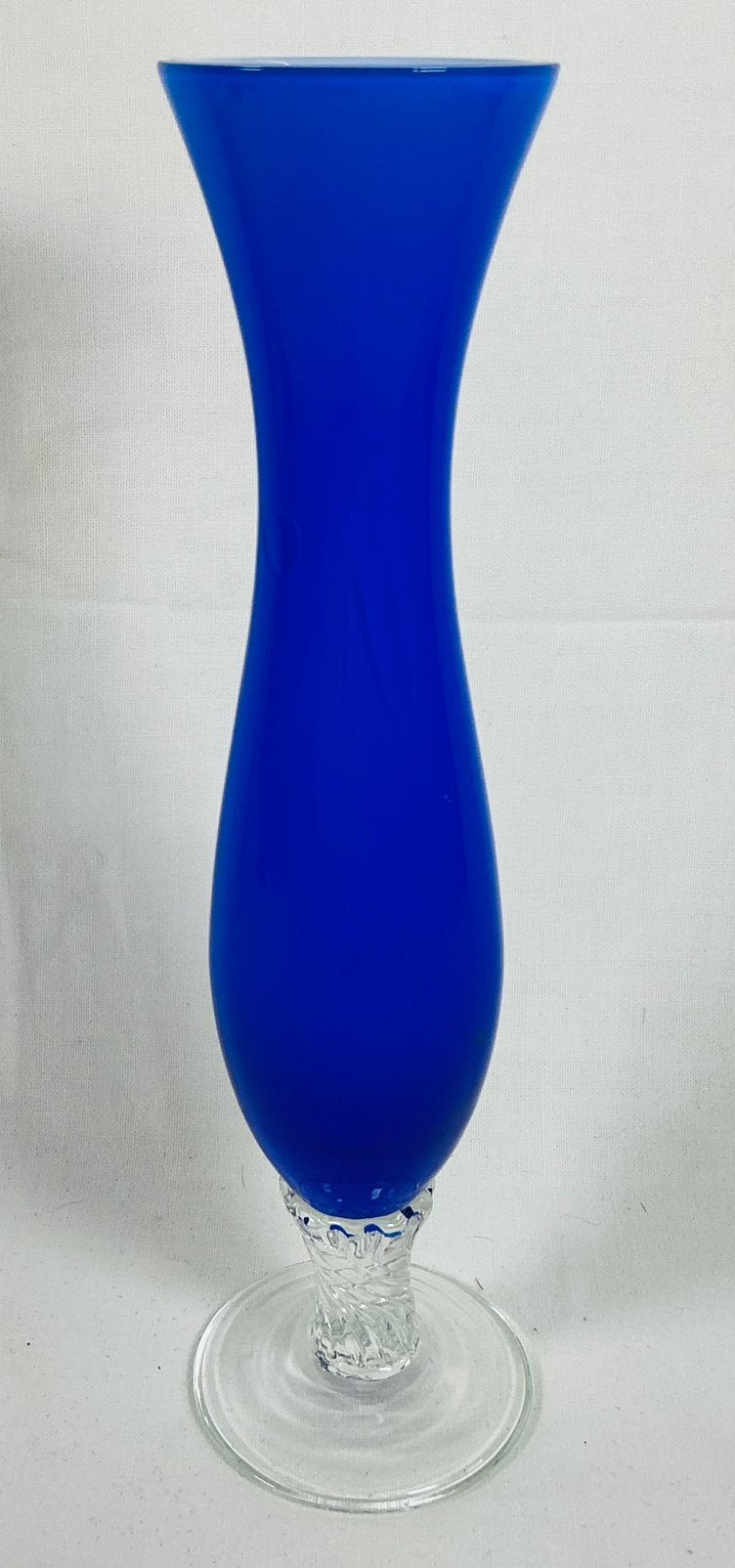 Empoli Italië Vintage kobalt blauw glazen vaasje, Ophalen of Verzenden, Huis en Inrichting