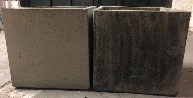 Betonnen bloembakken - set van 2 (40x40 cm), Tuin en Terras, Ophalen, Gebruikt, Vierkant, Beton