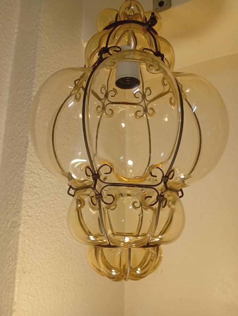 Venetiaanse Murano-lantaarn - Bullicant amberkleurig glas, Ophalen