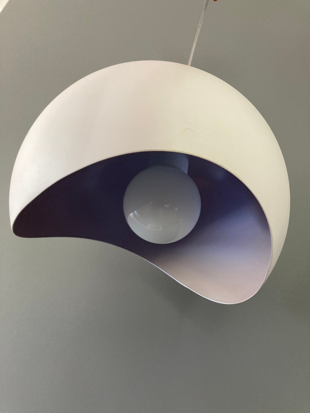 Hanglamp mat wit, Ophalen, Zo goed als nieuw, Metaal, E27 (groot)
