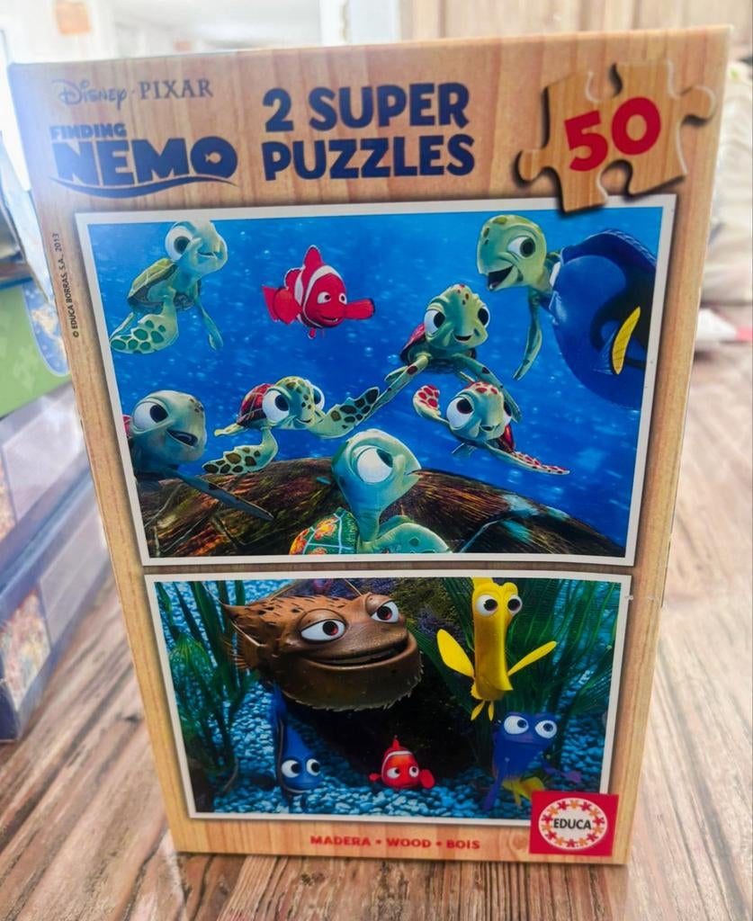 2 puzzles en bois Disney Pixar – Nemo – 50 pièces chacun, Enlèvement, En bois