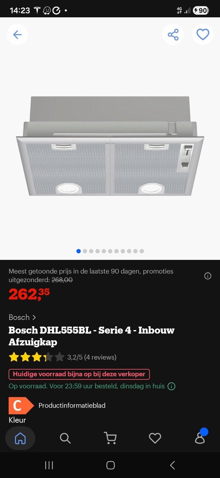 Nouvelle hotte encastrable BOSCH, Enlèvement, Encastré