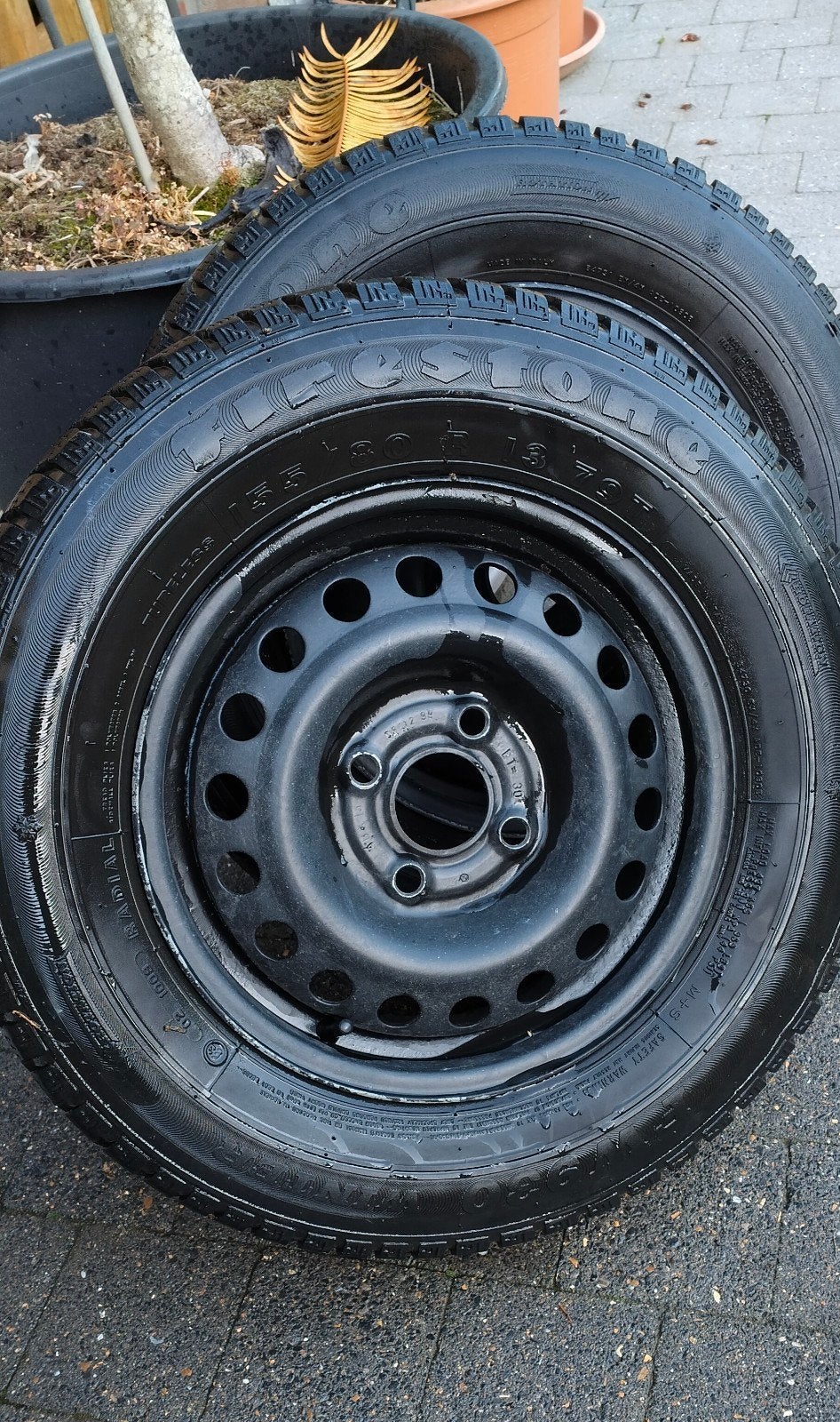 Pneus 155/80R13 4 avec jante, Enlèvement