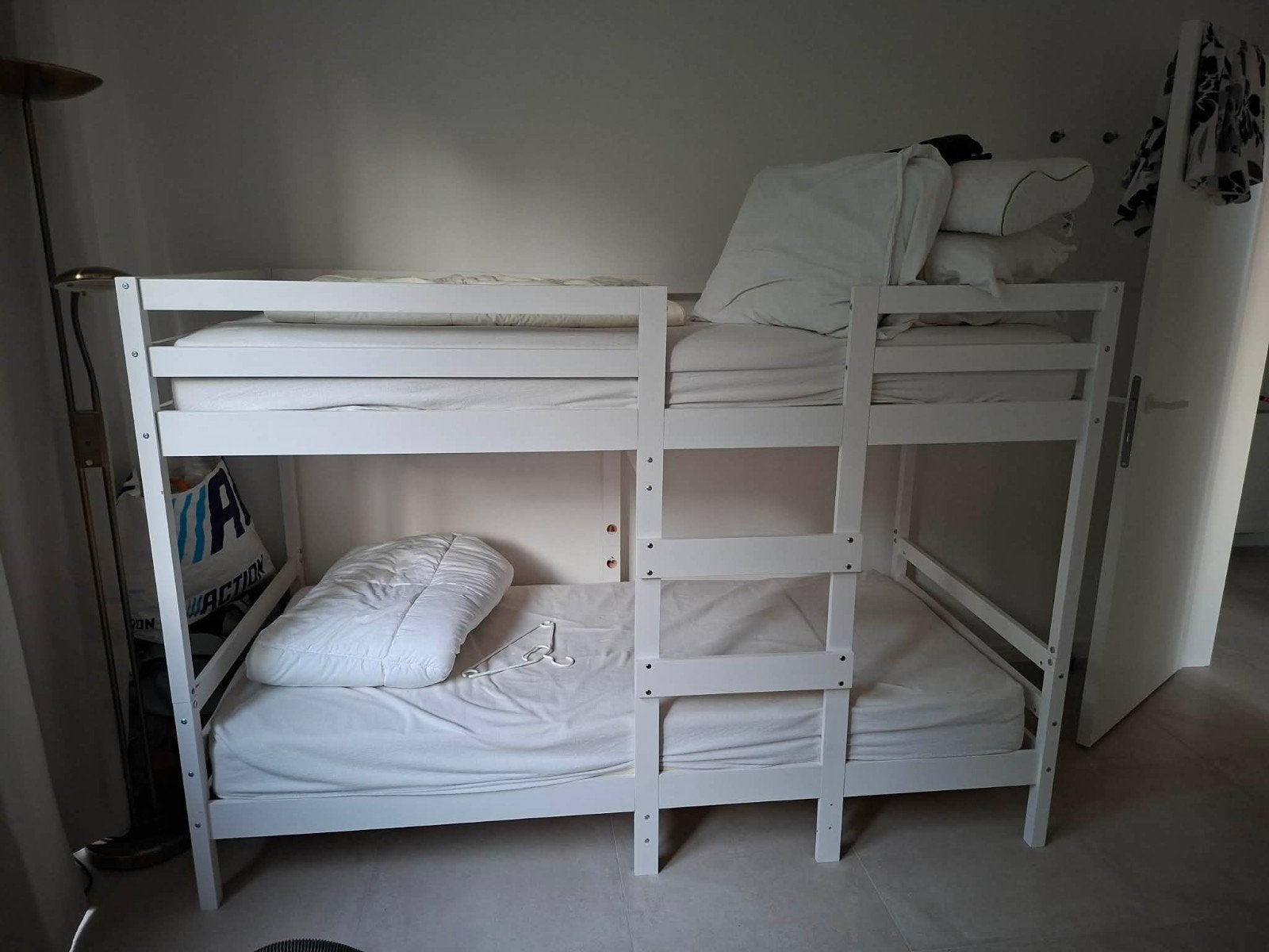 Stapelbed wit, Ophalen, 90 cm, 160 tot 180 cm, Tweepersoons