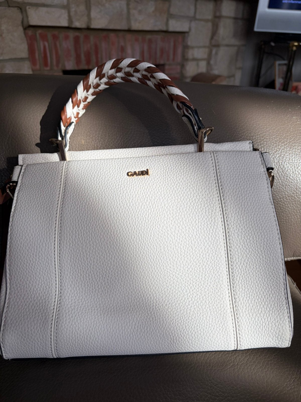 Sac à mains GAUDI couleur crème avec hanse crème et brun, Bijoux, Sacs & Beauté, Enlèvement, Comme neuf, Brun
