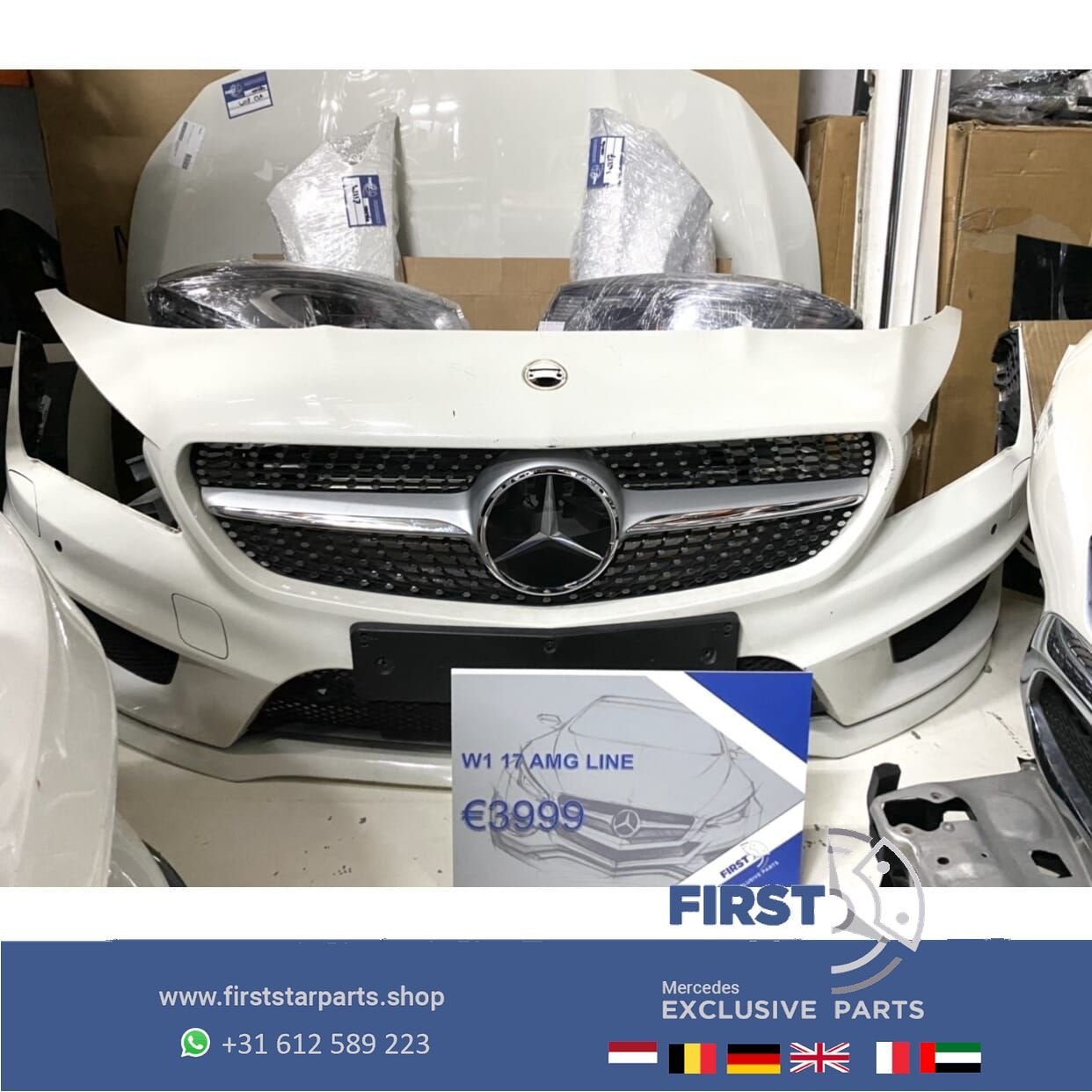 W117 C117 CLA 45 AMG VOORKOP WIT ORIGINEEL Mercedes CLA45 AM, Utilisé, -, Avant, -